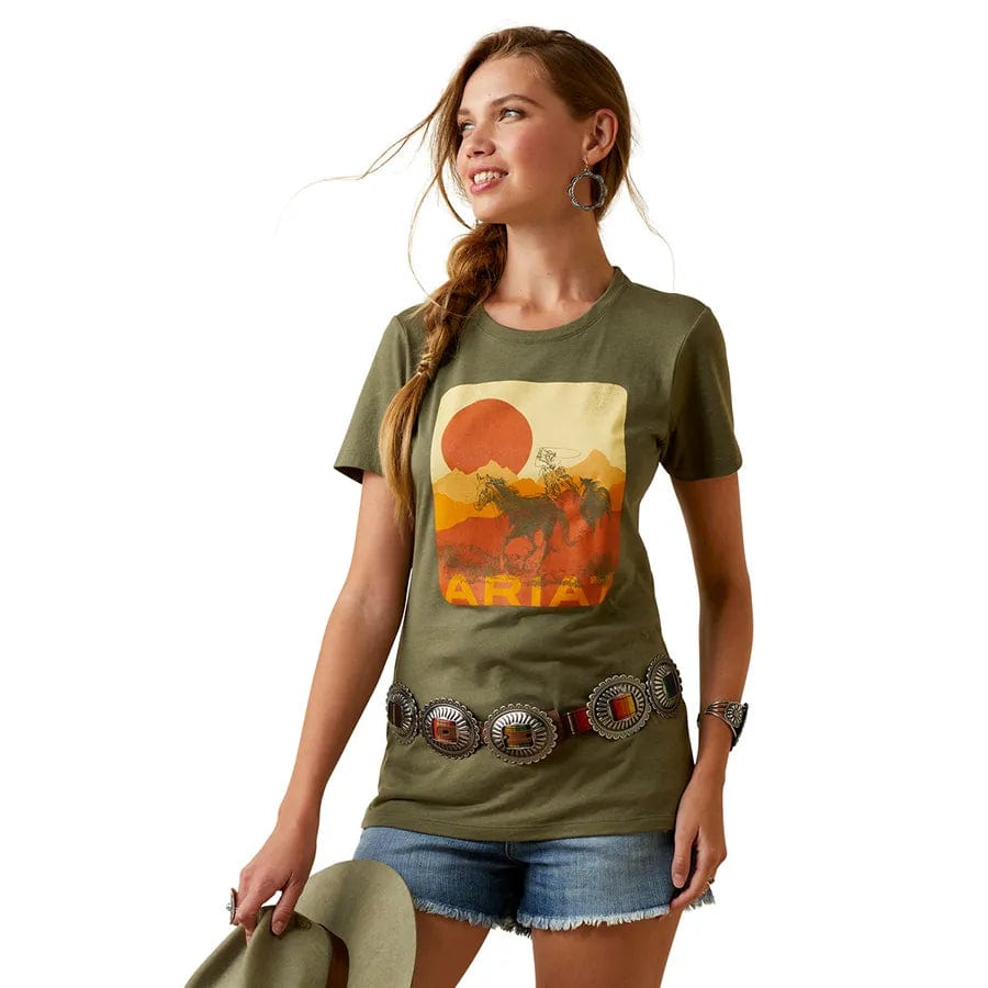 Ariat Womens Mustang Fever T-Shirt-Graphic Tops-Ariat-Whiskey Ray's Boutique, Women's Western Wear Boutique in Waxahachie, TX