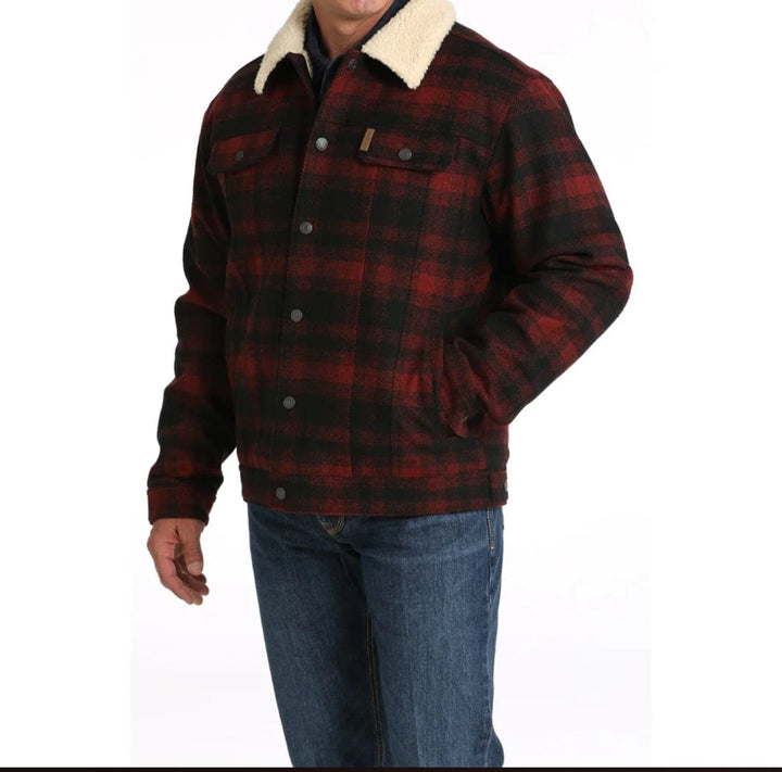 CINCH Sherpa Lined Trucker Jacket - Red/Black-Coats & Jackets-Cinch-Whiskey Ray's Boutique, Women's Western Wear Boutique in Waxahachie, TX
