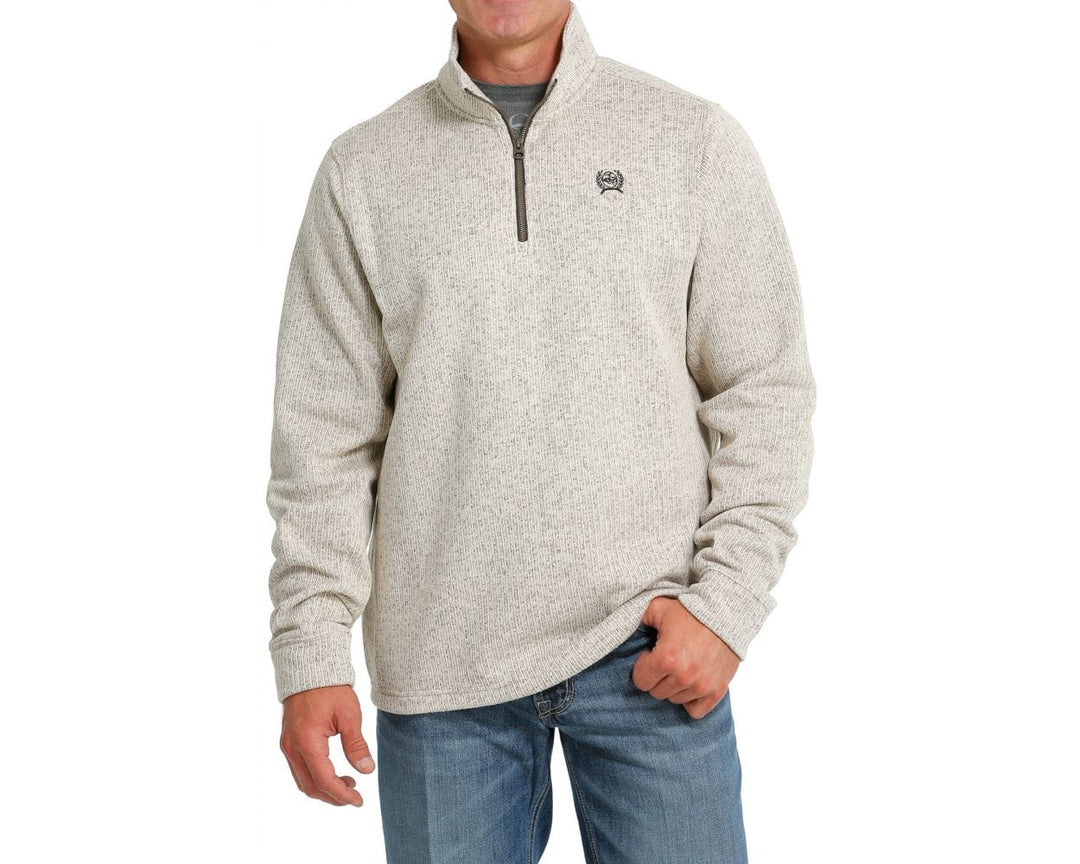 Cinch Mens 1/4 Zip Sweater Knit Jacket - Stone-Men's Shirts-Cinch-Whiskey Ray's Boutique, Women's Western Wear Boutique in Waxahachie, TX