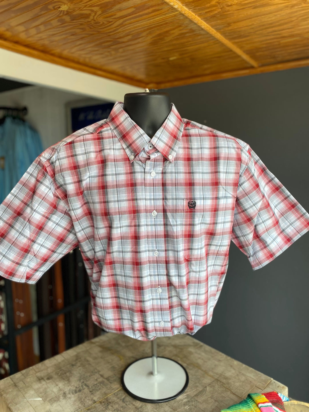 Cinch Red Plaid Button Down-Men's Shirts-Cinch-Whiskey Ray's Boutique, Women's Western Wear Boutique in Waxahachie, TX
