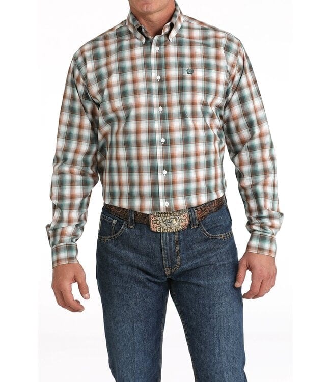 Men Cinch Plaid Button Down Shirt-Men's Shirts-Cinch-Whiskey Ray's Boutique, Women's Western Wear Boutique in Waxahachie, TX