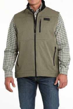 Men's Softshell Vest - Olive-Men's Shirts-Cinch-Whiskey Ray's Boutique, Women's Western Wear Boutique in Waxahachie, TX