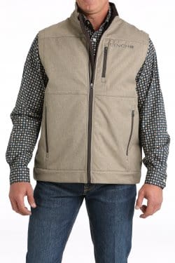 Men's Concealed Carry Bonded Vest - Stone-Outerwear-Cinch-Whiskey Ray's Boutique, Women's Western Wear Boutique in Waxahachie, TX
