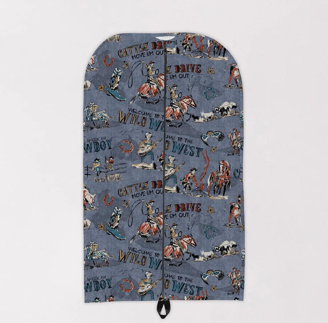 Cattle Drive Chambray Quilted Garment Bag-Garment Bags-Ida Mae Home-Whiskey Ray's Boutique, Women's Western Wear Boutique in Waxahachie, TX