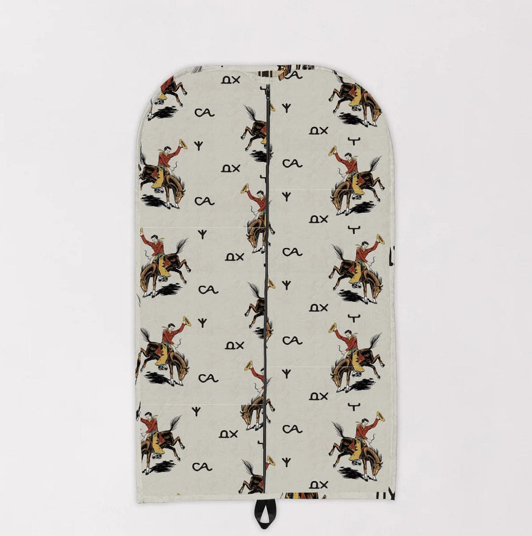 Lazy J Linen Quilted Garment Bag-Garment Bags-Ida Mae Home-Whiskey Ray's Boutique, Women's Western Wear Boutique in Waxahachie, TX