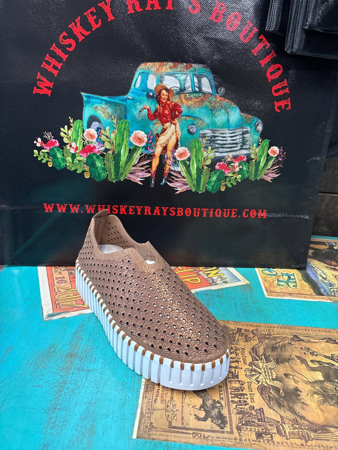 Women's Ilse Jacobson Shoes-Nougat-Slip Ons-Ilse jacobson-Whiskey Ray's Boutique, Women's Western Wear Boutique in Waxahachie, TX