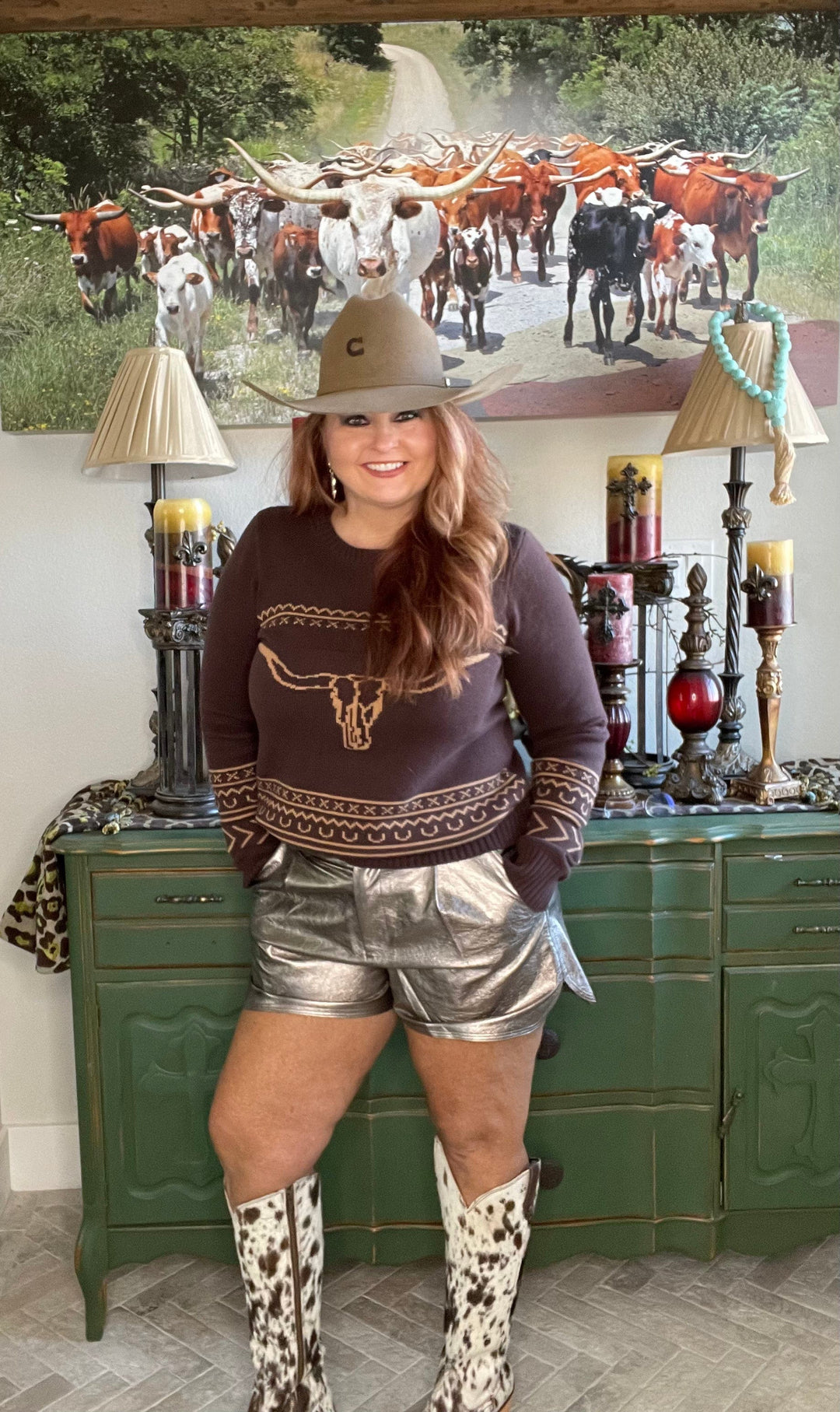 Metallic Pleather Shorts - Gun Metal-Shorts-Whiskey Ray's Boutique-Whiskey Ray's Boutique, Women's Western Wear Boutique in Waxahachie, TX