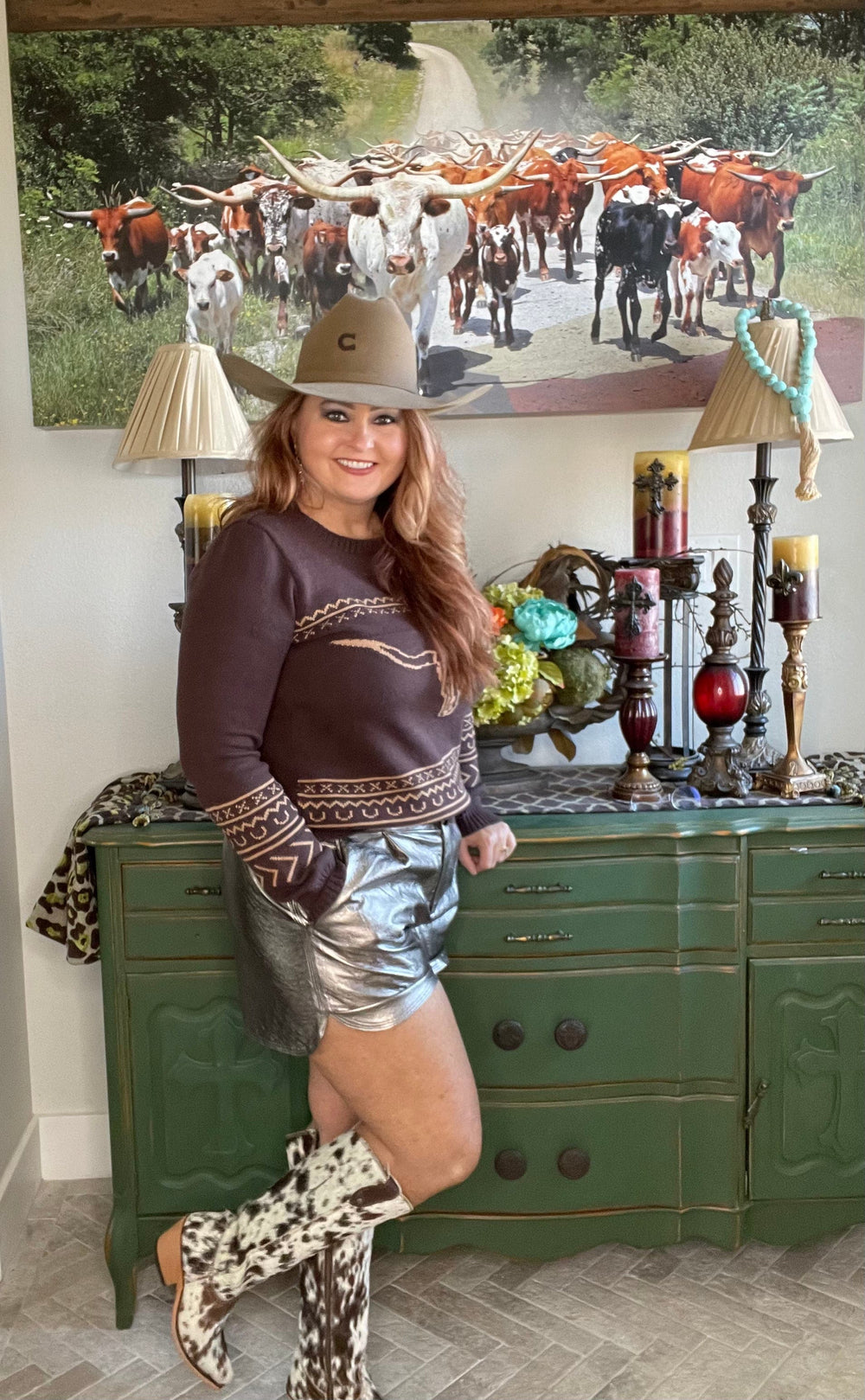 Metallic Pleather Shorts - Gun Metal-Shorts-Whiskey Ray's Boutique-Whiskey Ray's Boutique, Women's Western Wear Boutique in Waxahachie, TX