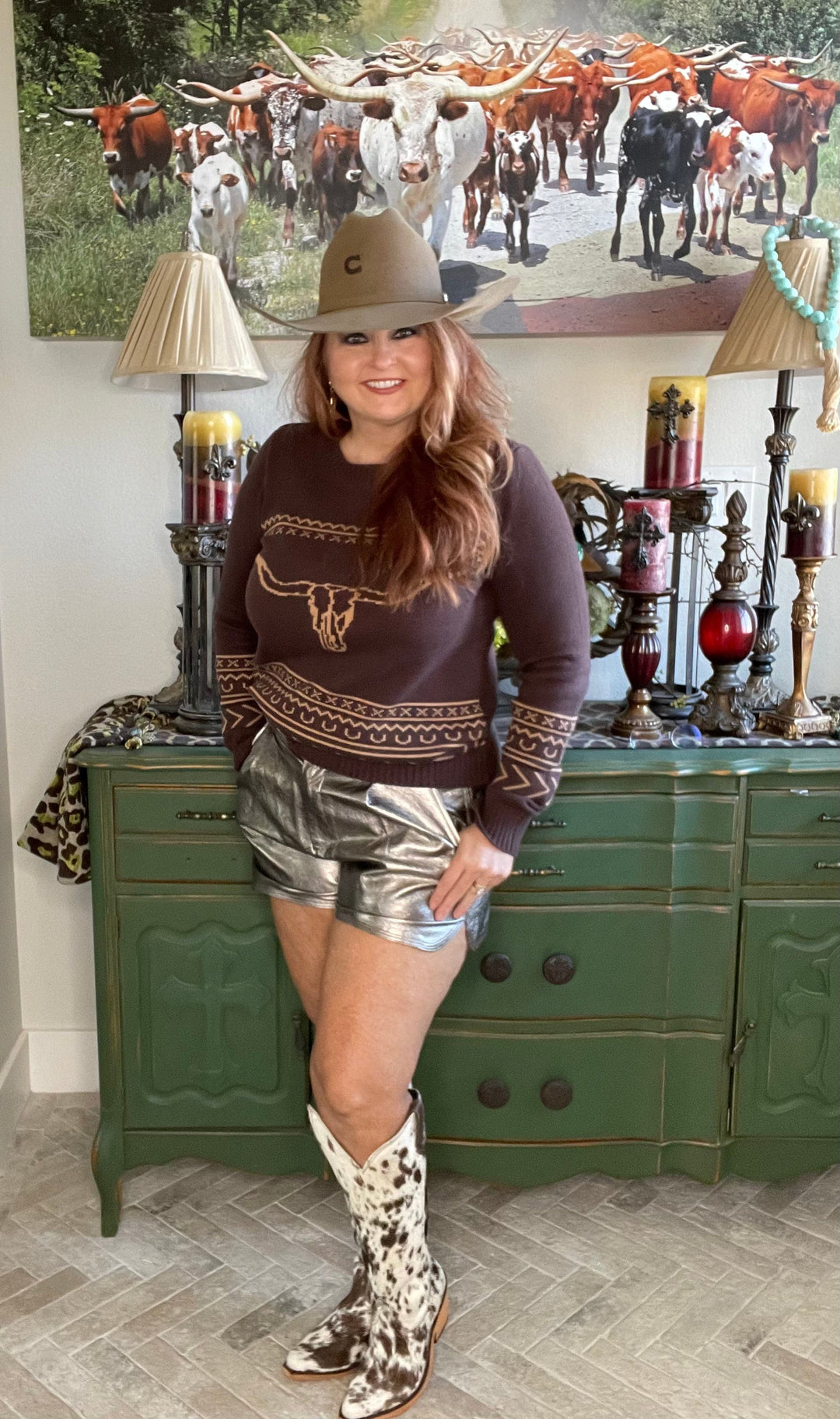 Metallic Pleather Shorts - Gun Metal-Shorts-Whiskey Ray's Boutique-Whiskey Ray's Boutique, Women's Western Wear Boutique in Waxahachie, TX