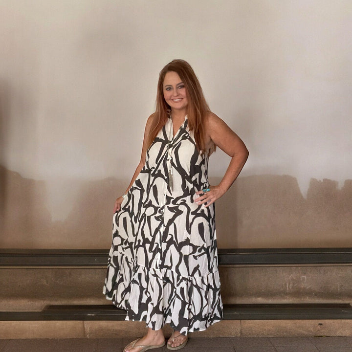 Abstract Halter Dress-Dresses-Whiskey Ray's Boutique-Whiskey Ray's Boutique, Women's Western Wear Boutique in Waxahachie, TX