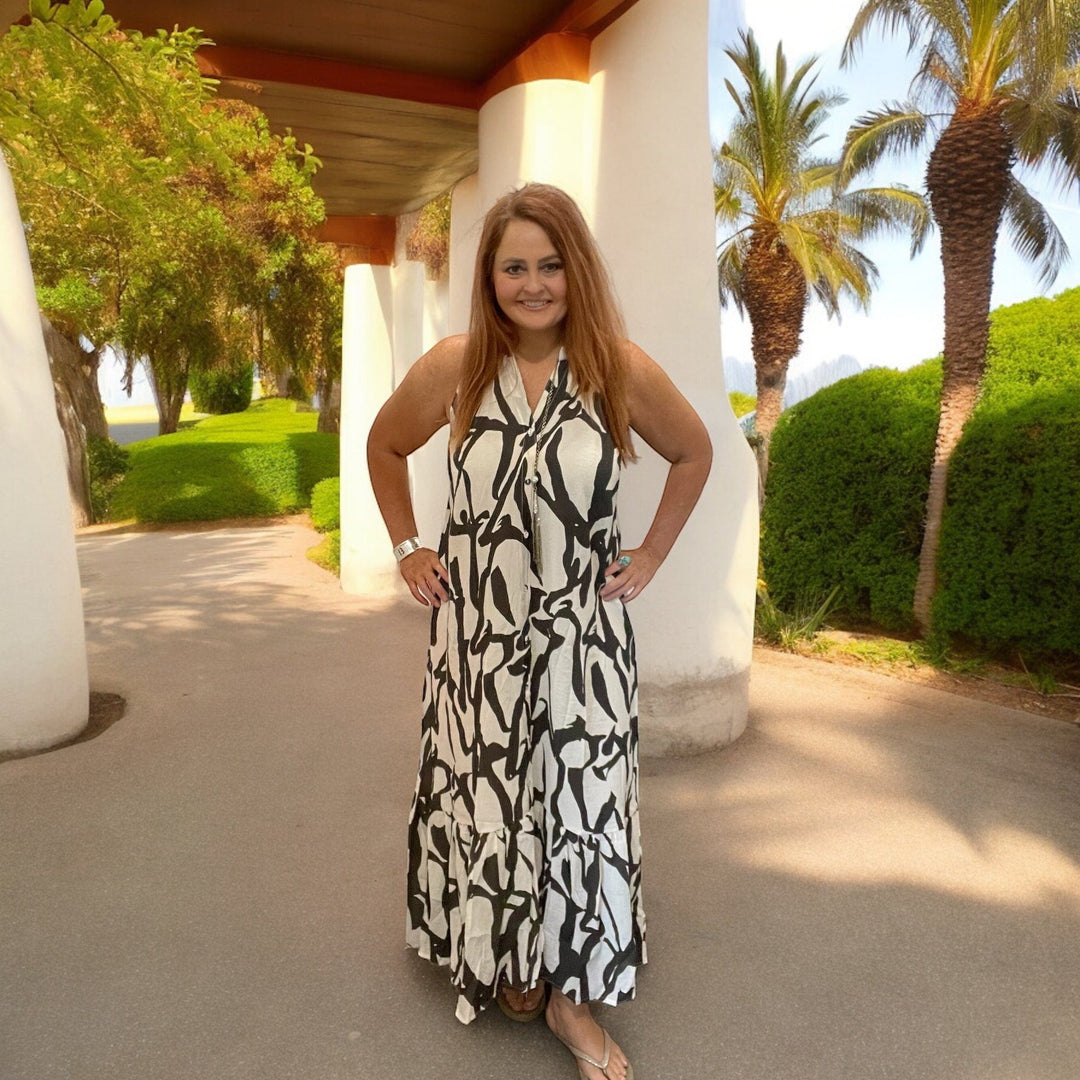 Abstract Halter Dress-Dresses-Whiskey Ray's Boutique-Whiskey Ray's Boutique, Women's Western Wear Boutique in Waxahachie, TX
