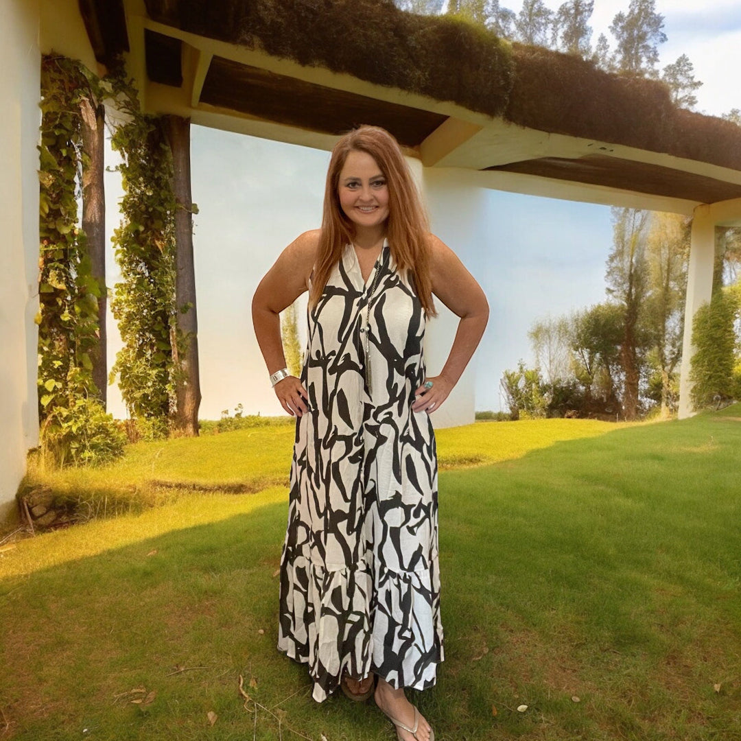 Abstract Halter Dress-Dresses-Whiskey Ray's Boutique-Whiskey Ray's Boutique, Women's Western Wear Boutique in Waxahachie, TX