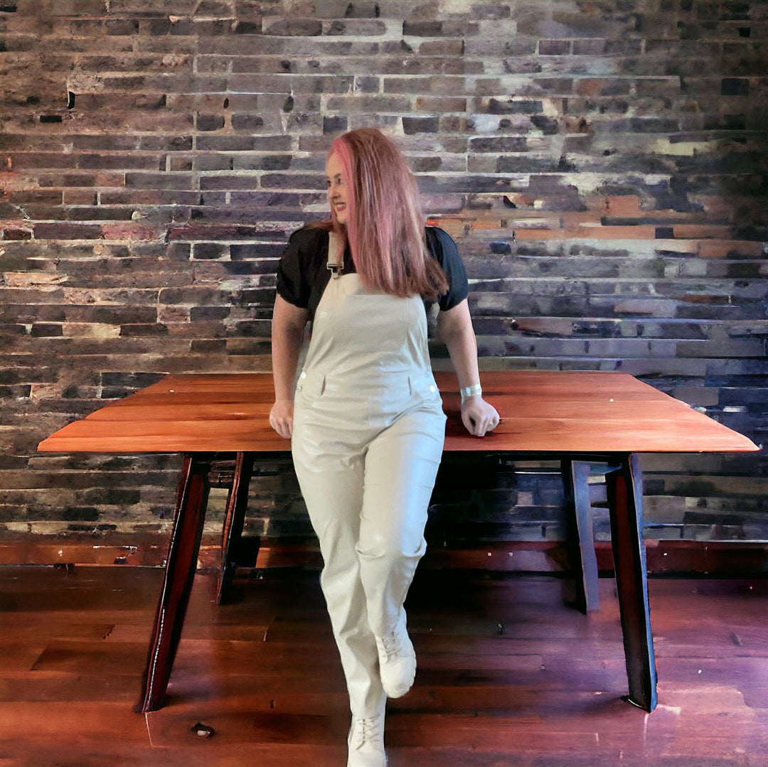 Faux leather overalls-Overalls-Whiskey Ray's Boutique-Whiskey Ray's Boutique, Women's Western Wear Boutique in Waxahachie, TX