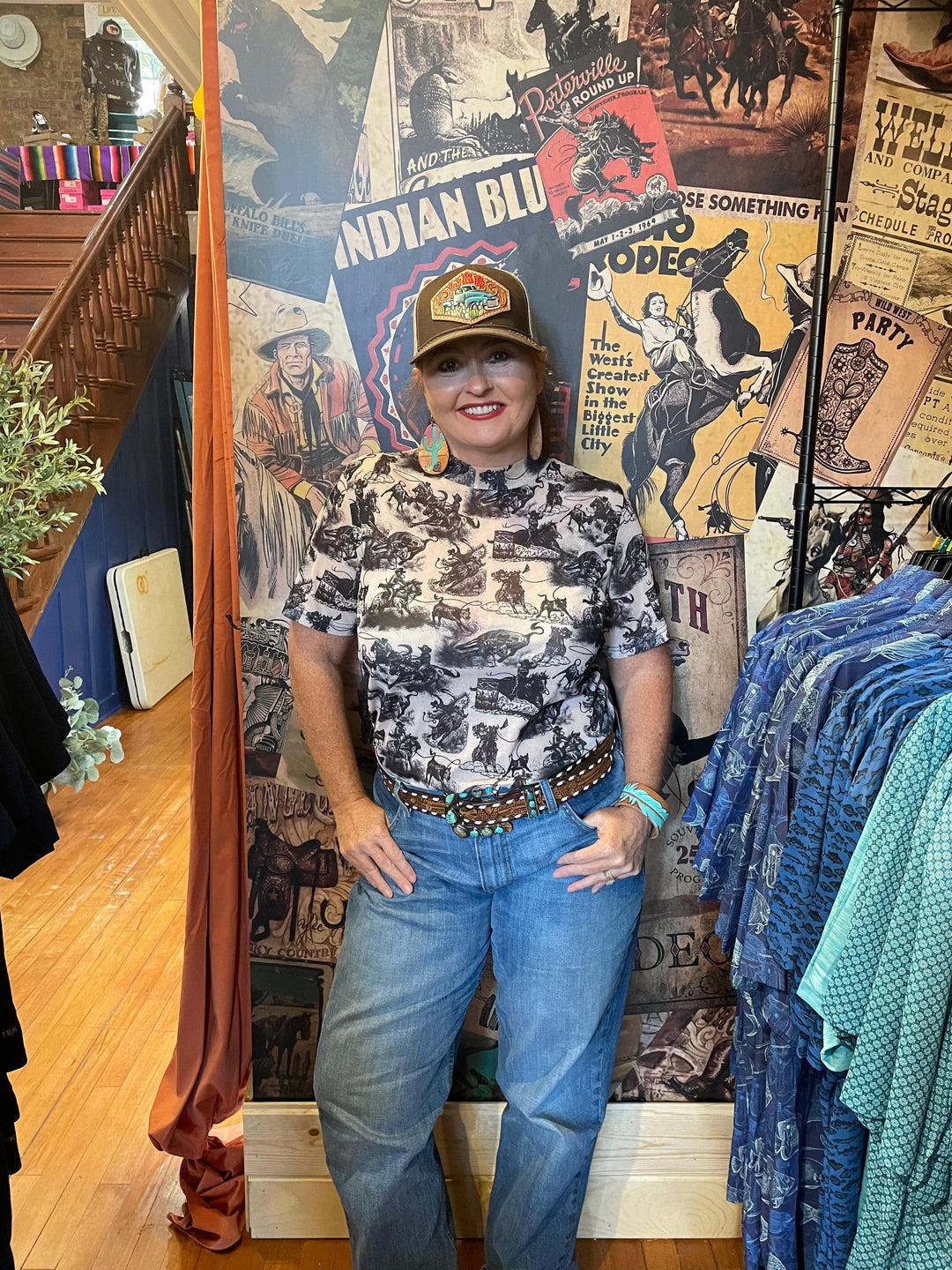 Rodeo Road Top-Short Sleeves-Whiskey Ray's Boutique-Whiskey Ray's Boutique, Women's Western Wear Boutique in Waxahachie, TX
