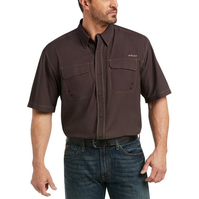 Ariat VentTek outbound Classic fit Shirt in Chocolate-Men's Shirts-Ariat-Whiskey Ray's Boutique, Women's Western Wear Boutique in Waxahachie, TX