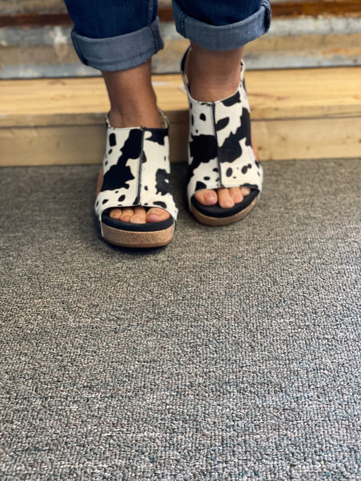 Pasture Cow Wedges-Wedges-Corky's-Whiskey Ray's Boutique, Women's Western Wear Boutique in Waxahachie, TX