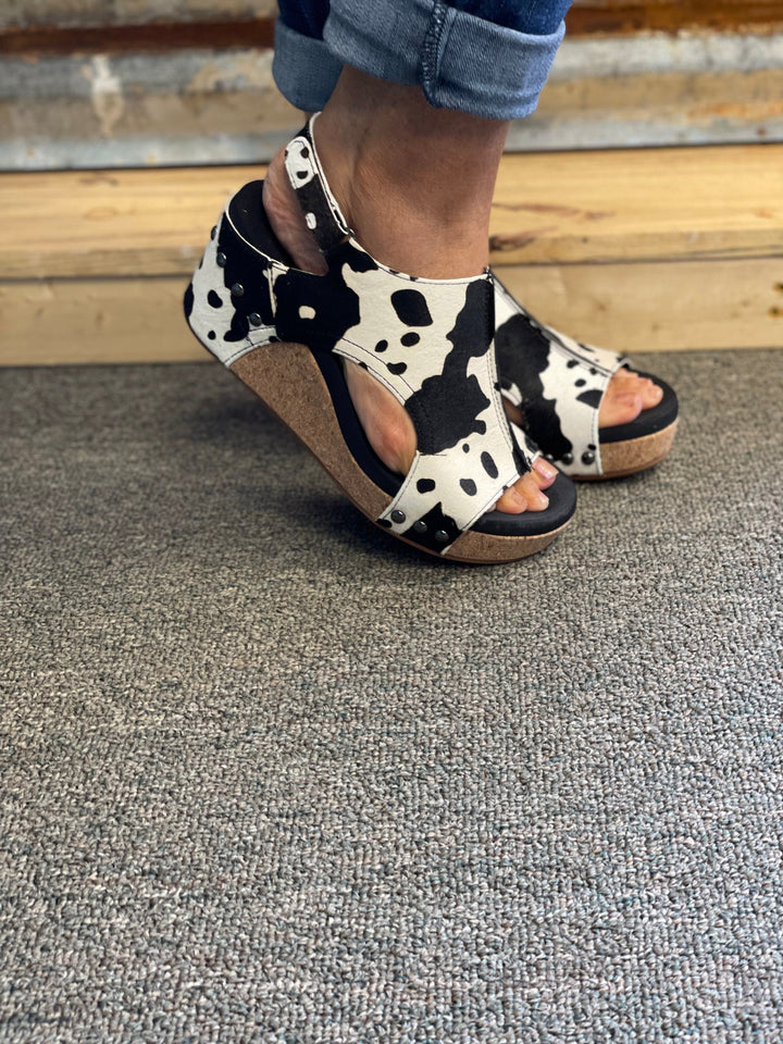 Pasture Cow Wedges-Wedges-Corky's-Whiskey Ray's Boutique, Women's Western Wear Boutique in Waxahachie, TX