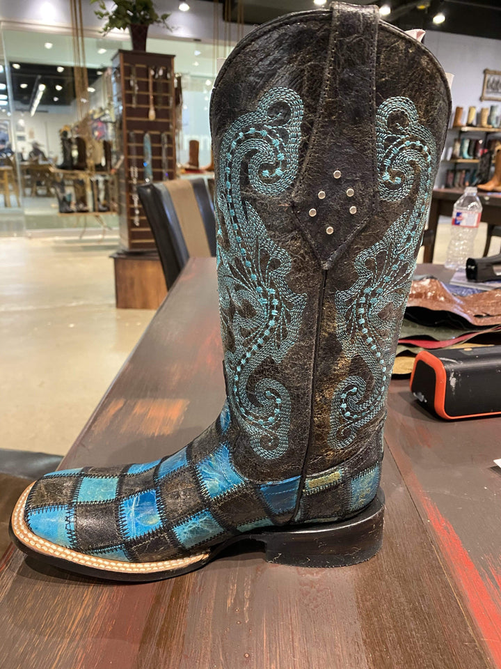 Patchwork Boots-Boots-Ferrini-Whiskey Ray's Boutique, Women's Western Wear Boutique in Waxahachie, TX