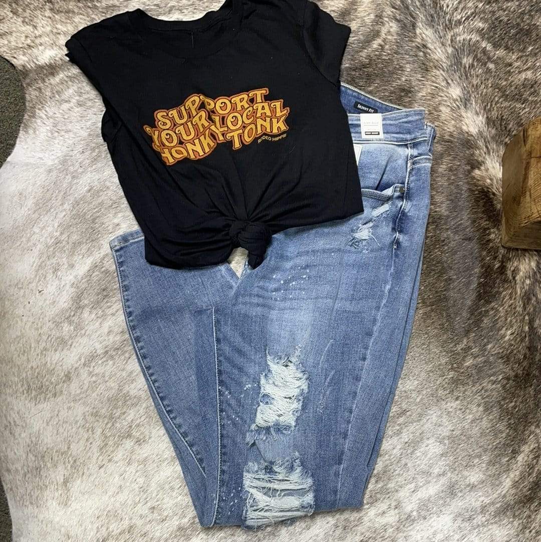 Curvy Judy Blue-Rise Skinny Jeans-Jeans-Judy Blue-Whiskey Ray's Boutique, Women's Western Wear Boutique in Waxahachie, TX