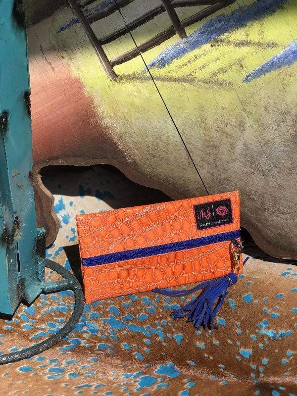Makeup Junkie bag Orange Gator-Makeup Bags-Makeup Junkie Bags-Whiskey Ray's Boutique, Women's Western Wear Boutique in Waxahachie, TX