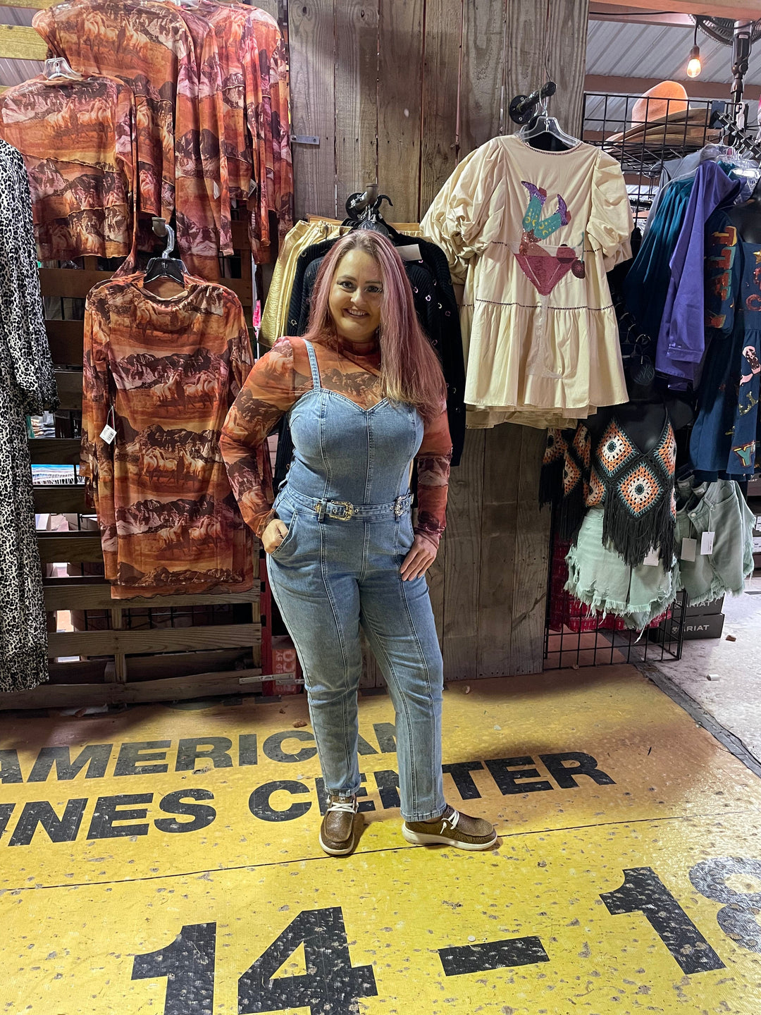 Straight leg jumpsuit-Jumpsuits & Rompers-Rock & Roll Denim-Whiskey Ray's Boutique, Women's Western Wear Boutique in Waxahachie, TX