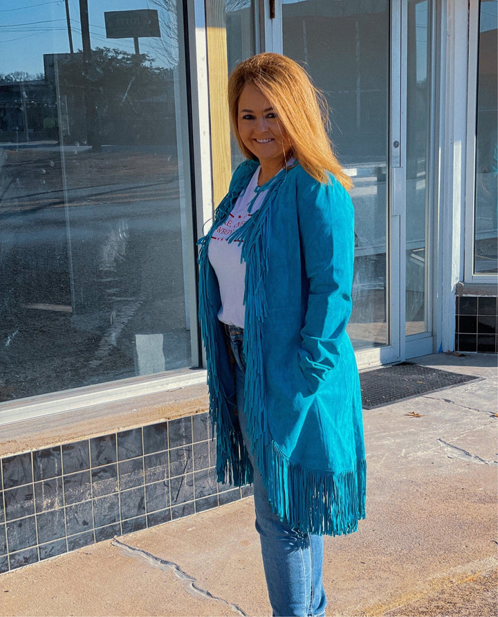 Scully Suede Long Fringe Coat-Coats & Jackets-Whiskey Ray's Boutique-Whiskey Ray's Boutique, Women's Western Wear Boutique in Waxahachie, TX