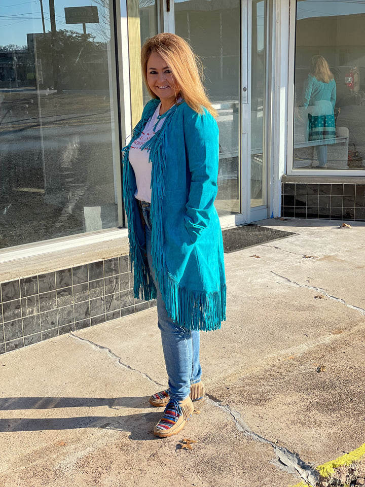 Scully Suede Long Fringe Coat-Coats & Jackets-Whiskey Ray's Boutique-Whiskey Ray's Boutique, Women's Western Wear Boutique in Waxahachie, TX