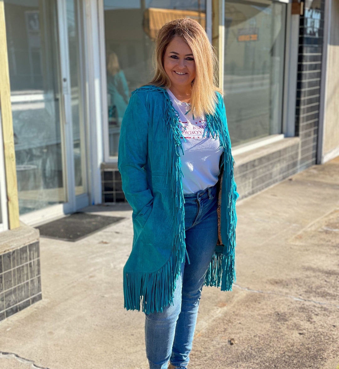 Scully Suede Long Fringe Coat-Coats & Jackets-Whiskey Ray's Boutique-Whiskey Ray's Boutique, Women's Western Wear Boutique in Waxahachie, TX