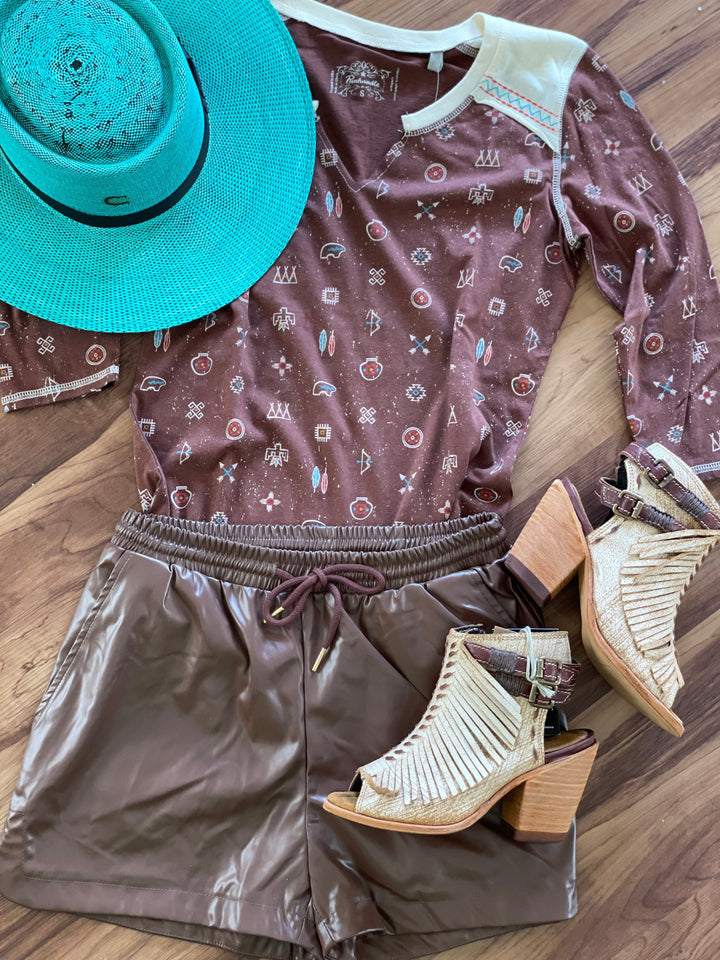 Faux leather Shorts-Shorts-Whiskey Ray's Boutique-Whiskey Ray's Boutique, Women's Western Wear Boutique in Waxahachie, TX