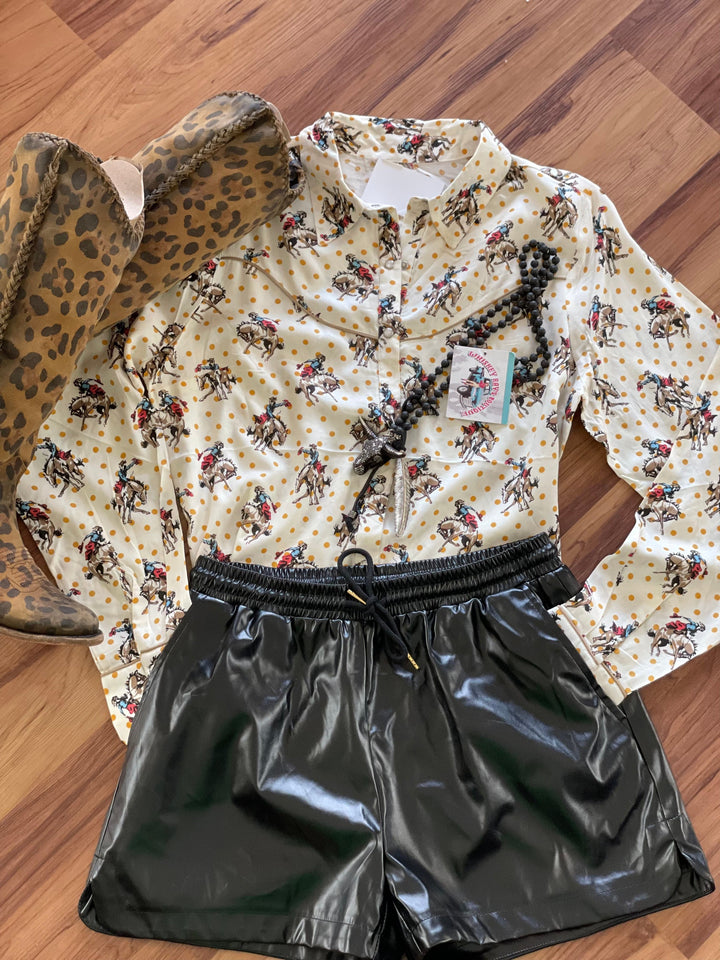 Faux leather Shorts-Shorts-Whiskey Ray's Boutique-Whiskey Ray's Boutique, Women's Western Wear Boutique in Waxahachie, TX