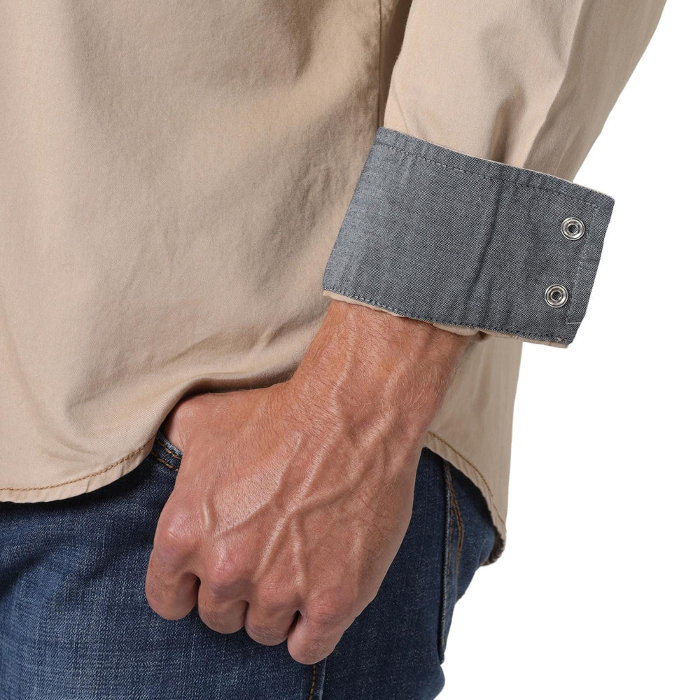 Wrangler® Retro® Premium Long Sleeve Shirt - Tan-Men's Shirts-Wrangler-Whiskey Ray's Boutique, Women's Western Wear Boutique in Waxahachie, TX