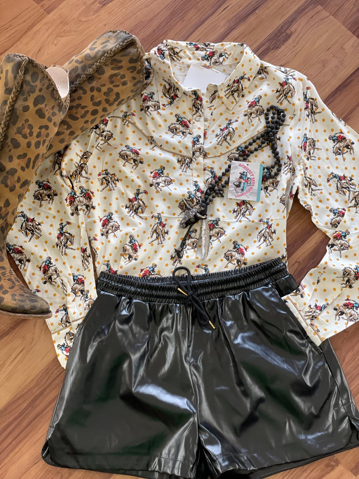 Faux leather Shorts-Shorts-Whiskey Ray's Boutique-Whiskey Ray's Boutique, Women's Western Wear Boutique in Waxahachie, TX