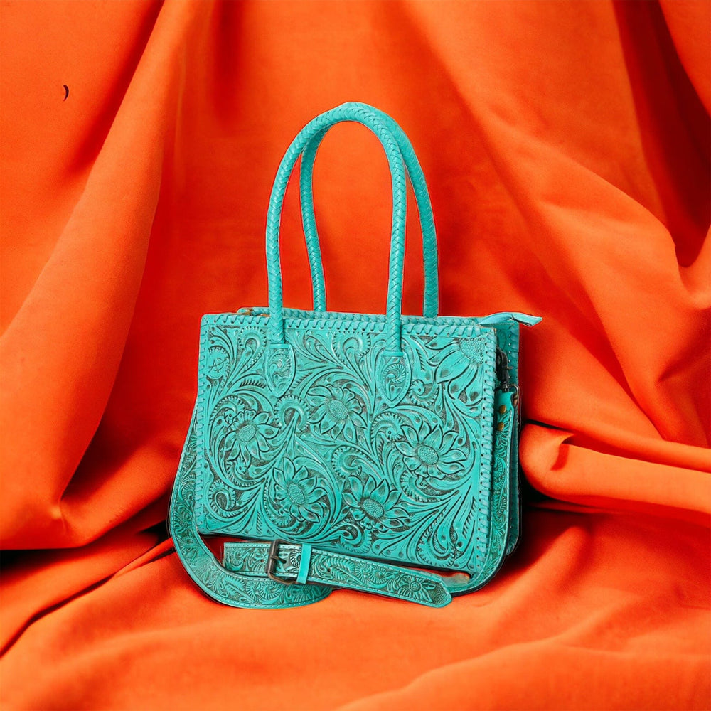 Turquoise Leather Bag-Handbags-American Darling Bags-Whiskey Ray's Boutique, Women's Western Wear Boutique in Waxahachie, TX
