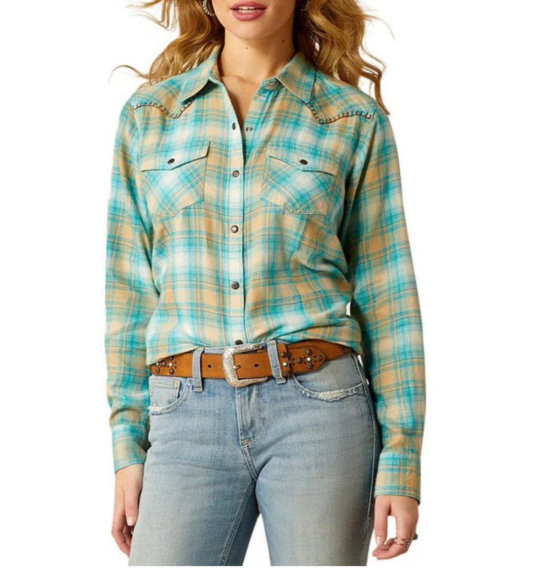 Roping Plaid Shirt-Long Sleeves-Ariat-Whiskey Ray's Boutique, Women's Western Wear Boutique in Waxahachie, TX
