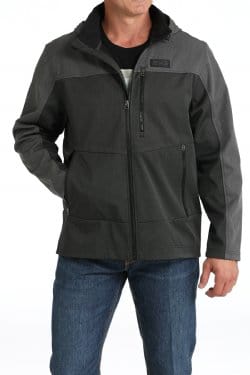 Men's Hooded Softshell Jacket - Black/Charcoal-Coats & Jackets-Cinch-Whiskey Ray's Boutique, Women's Western Wear Boutique in Waxahachie, TX