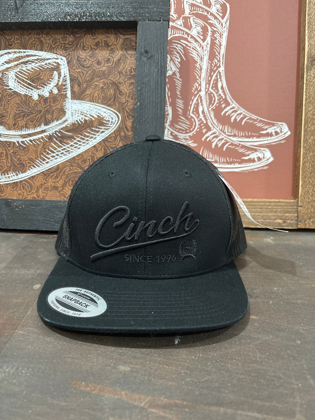 Men's Cinch Black Trucker Cap-Hats-Cinch-Whiskey Ray's Boutique, Women's Western Wear Boutique in Waxahachie, TX