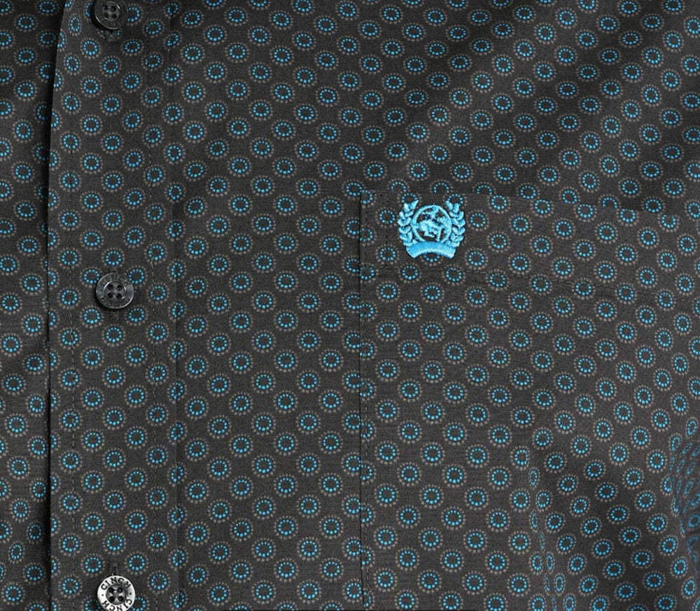 Cinch Geometric Charcoal Print Men's Shirt - MTW1105957-Men's Shirts-Cinch-Whiskey Ray's Boutique, Women's Western Wear Boutique in Waxahachie, TX