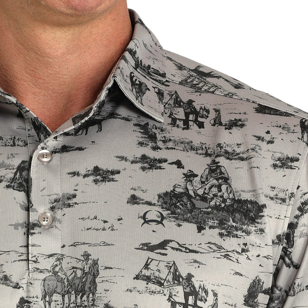 Cinch Men's Arenaflex Polo Gray-Men's Shirts-Cinch-Whiskey Ray's Boutique, Women's Western Wear Boutique in Waxahachie, TX