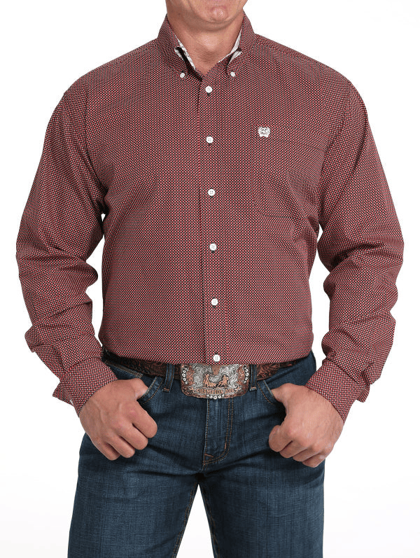 Cinch Men's Geo Print Button Down Shirt-Men's Shirts-Cinch-Whiskey Ray's Boutique, Women's Western Wear Boutique in Waxahachie, TX