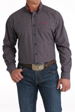 Cinch Plaid Button Down Western Shirt Navy -Men's Shirts-Cinch-Whiskey Ray's Boutique, Women's Western Wear Boutique in Waxahachie, TX