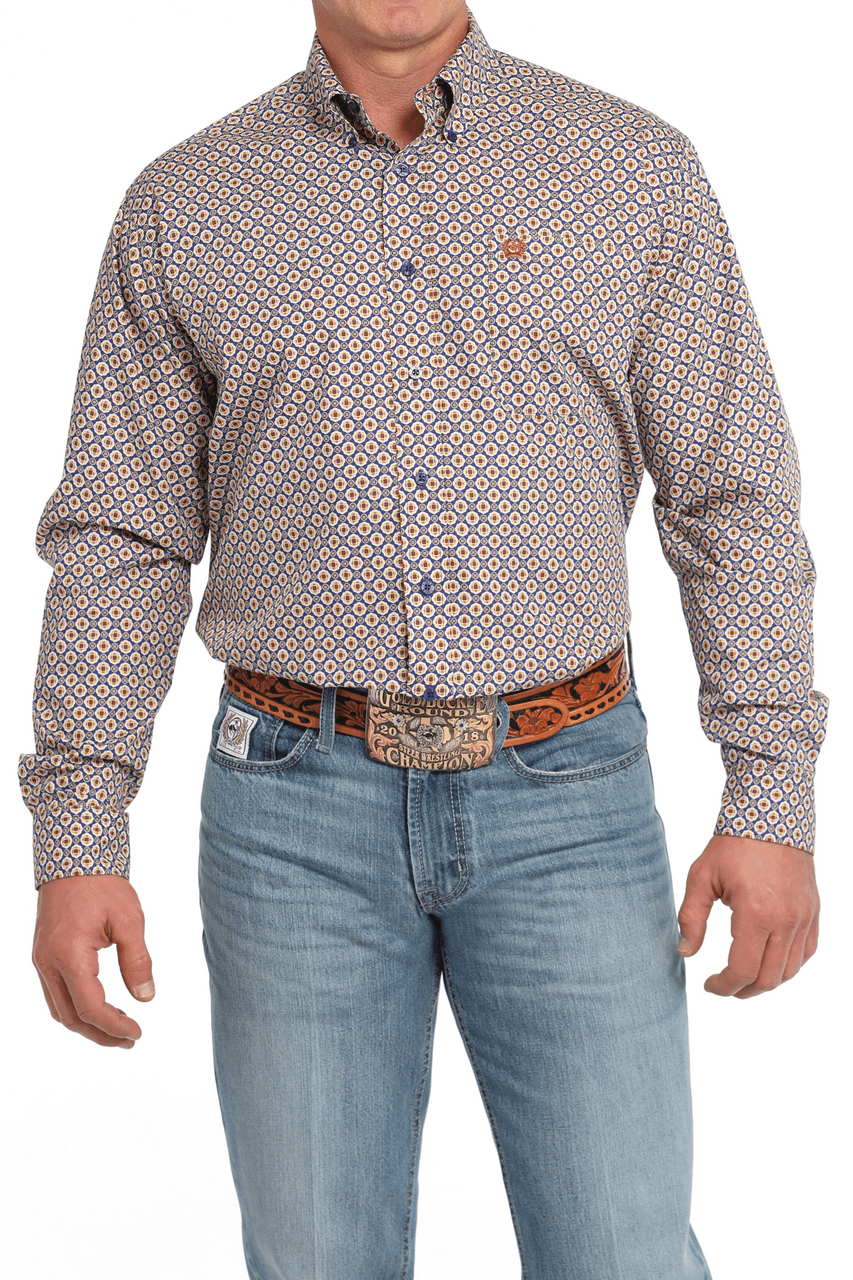 CINCH PURPLE MADALLION PRINT - MENS SHIRT-Men's Shirts-Cinch-Whiskey Ray's Boutique, Women's Western Wear Boutique in Waxahachie, TX