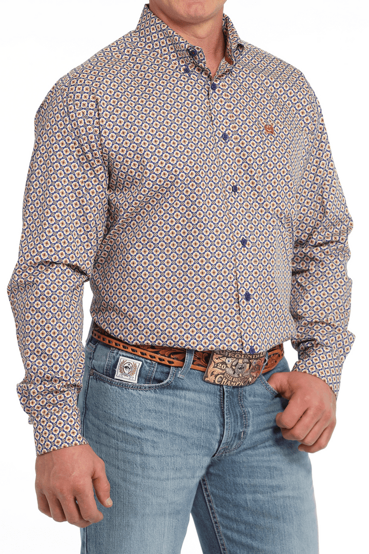 CINCH PURPLE MADALLION PRINT - MENS SHIRT-Men's Shirts-Cinch-Whiskey Ray's Boutique, Women's Western Wear Boutique in Waxahachie, TX