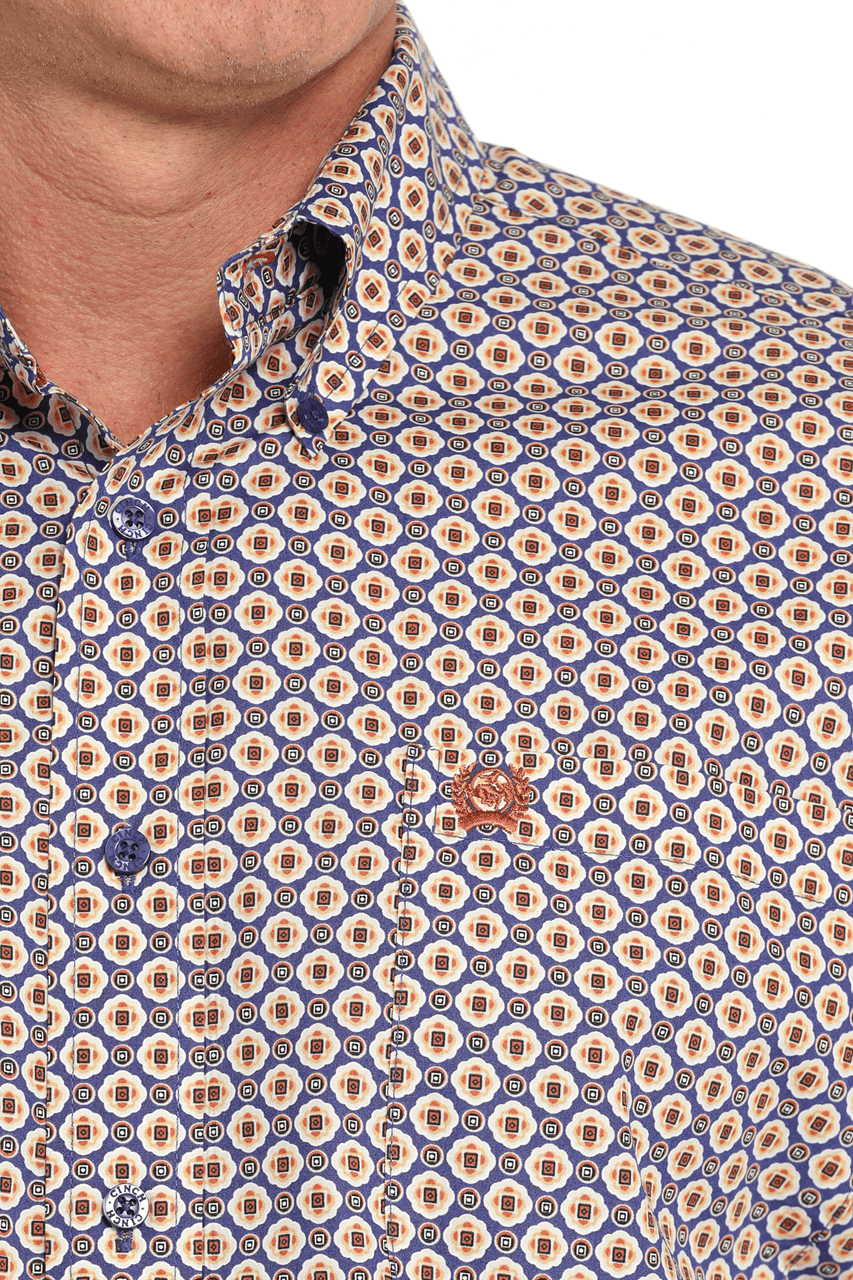 CINCH PURPLE MADALLION PRINT - MENS SHIRT-Men's Shirts-Cinch-Whiskey Ray's Boutique, Women's Western Wear Boutique in Waxahachie, TX