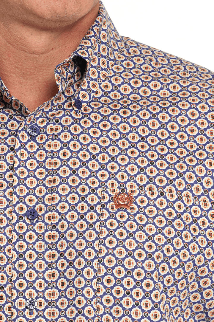 CINCH PURPLE MADALLION PRINT - MENS SHIRT-Men's Shirts-Cinch-Whiskey Ray's Boutique, Women's Western Wear Boutique in Waxahachie, TX