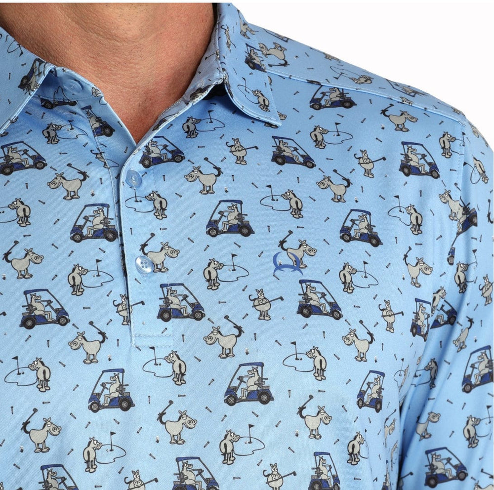 "Fairway & Rodeo" Arena flex Polo-Light Blue-Men's Shirts-Cinch-Whiskey Ray's Boutique, Women's Western Wear Boutique in Waxahachie, TX