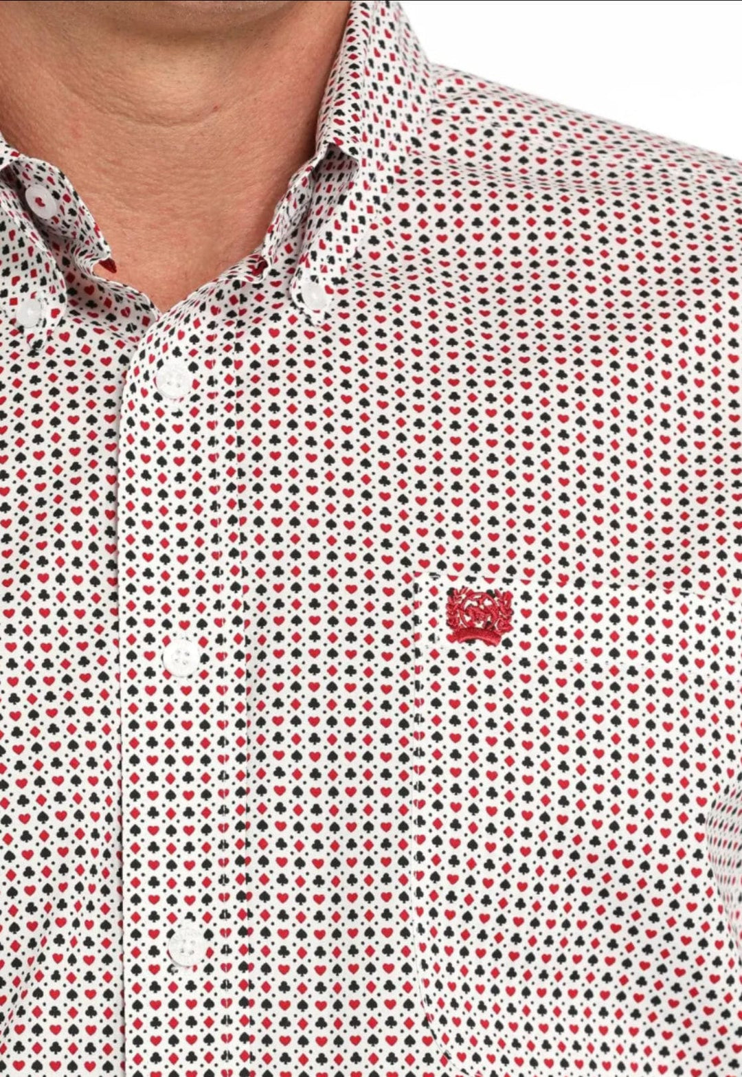 Men's black & red vegas button down shirt-Men's Shirts-Cinch-Whiskey Ray's Boutique, Women's Western Wear Boutique in Waxahachie, TX