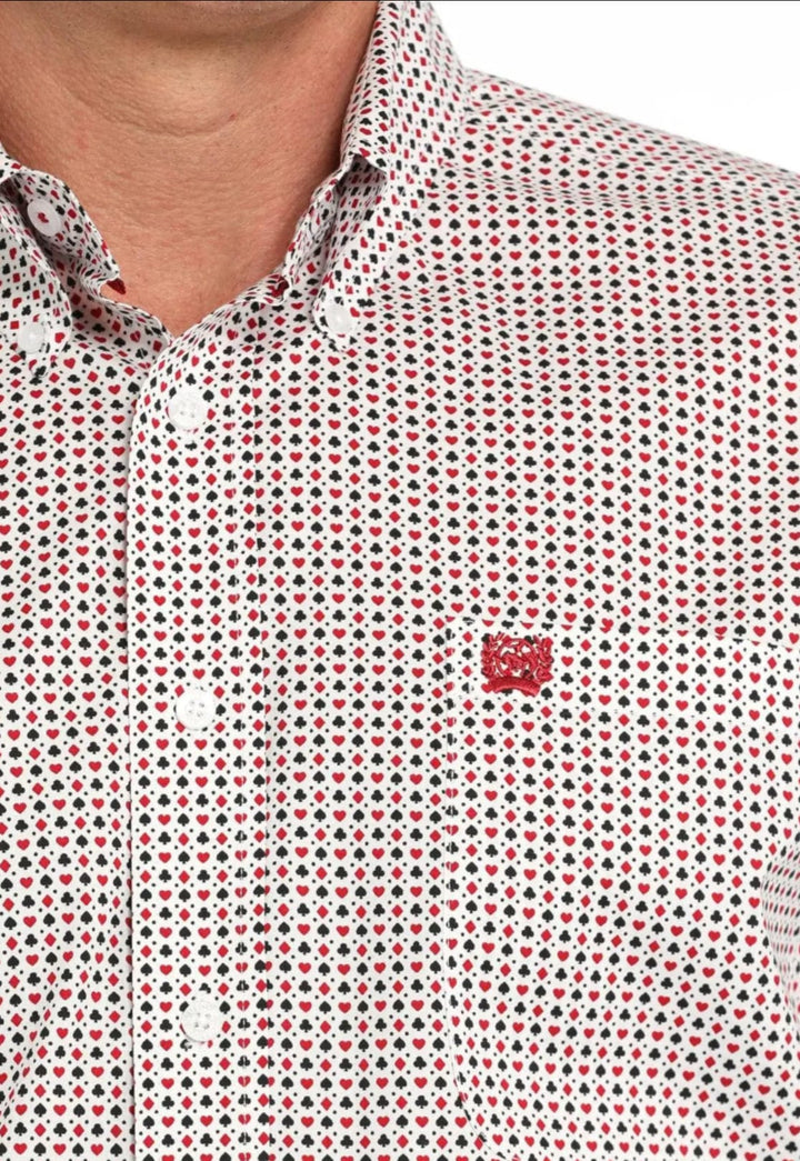 Men's black & red vegas button down shirt-Men's Shirts-Cinch-Whiskey Ray's Boutique, Women's Western Wear Boutique in Waxahachie, TX