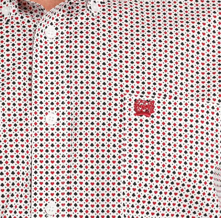 Men's black & red vegas button down shirt-Men's Shirts-Cinch-Whiskey Ray's Boutique, Women's Western Wear Boutique in Waxahachie, TX