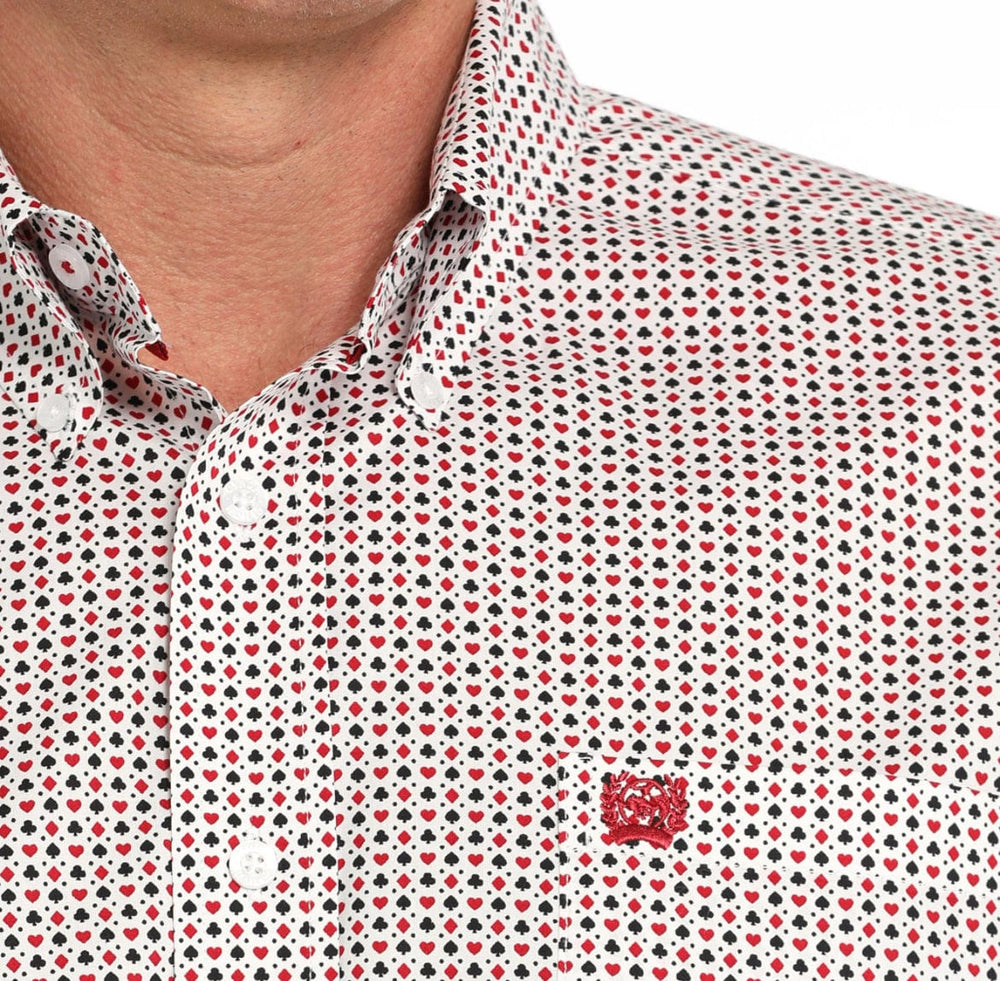 Men's black & red vegas button down shirt-Men's Shirts-Cinch-Whiskey Ray's Boutique, Women's Western Wear Boutique in Waxahachie, TX