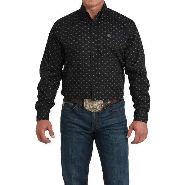 Men's Cinch Classic Fit Elk Print Western Long Sleeve Button Up Shirt-Men's Shirts-Cinch-Whiskey Ray's Boutique, Women's Western Wear Boutique in Waxahachie, TX